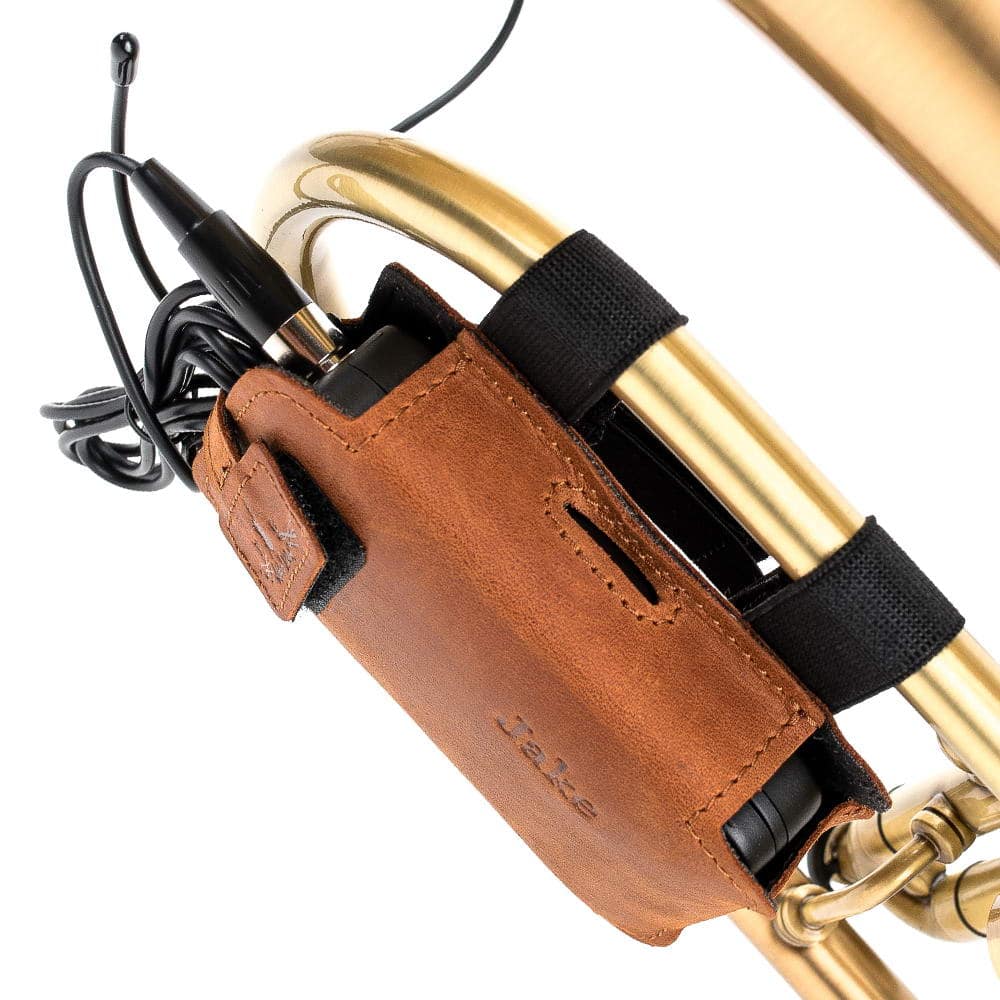 Flugelhorn Wireless Microphone Transmitter Holder | Crazy Horse Leather