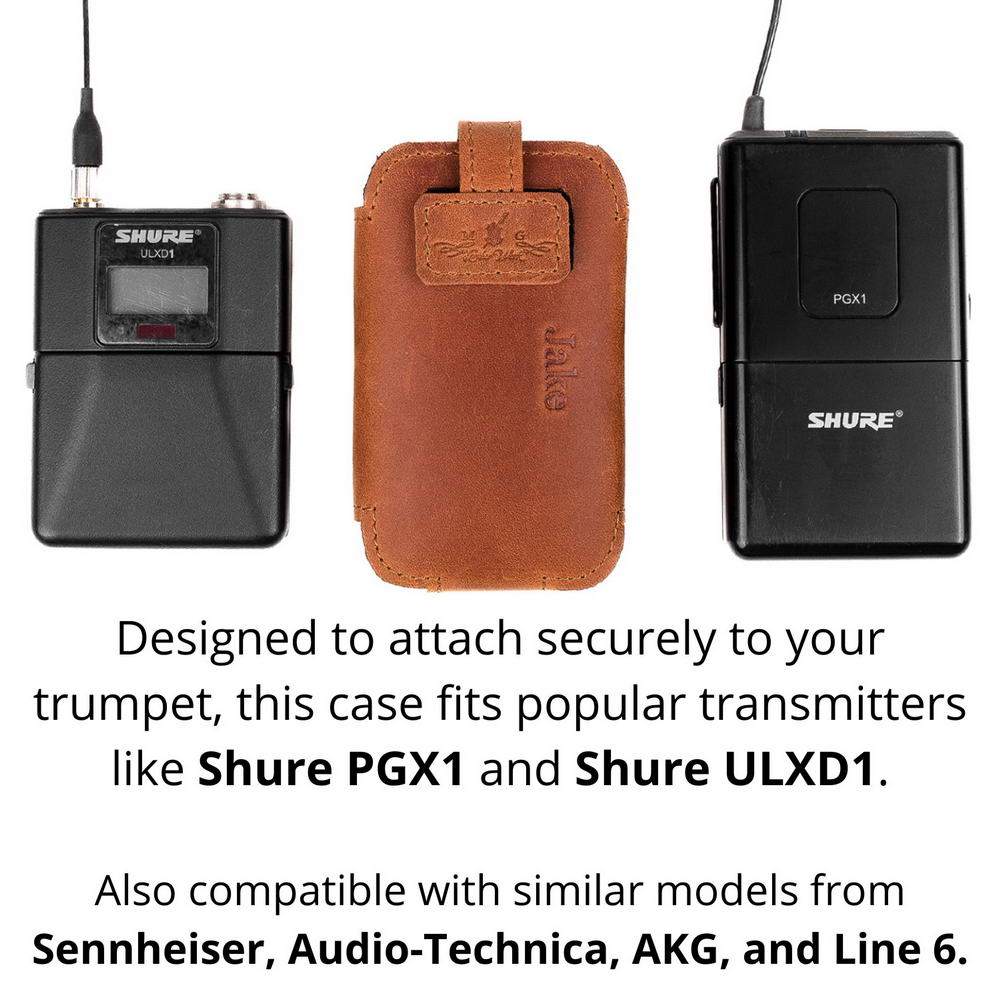 Trumpet Wireless Microphone Transmitter Holder – Previous Version | Crazy Horse Leather
