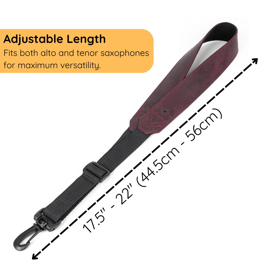 Alto, Tenor, and Soprano Saxophone Neck Strap | Crazy Horse Leather