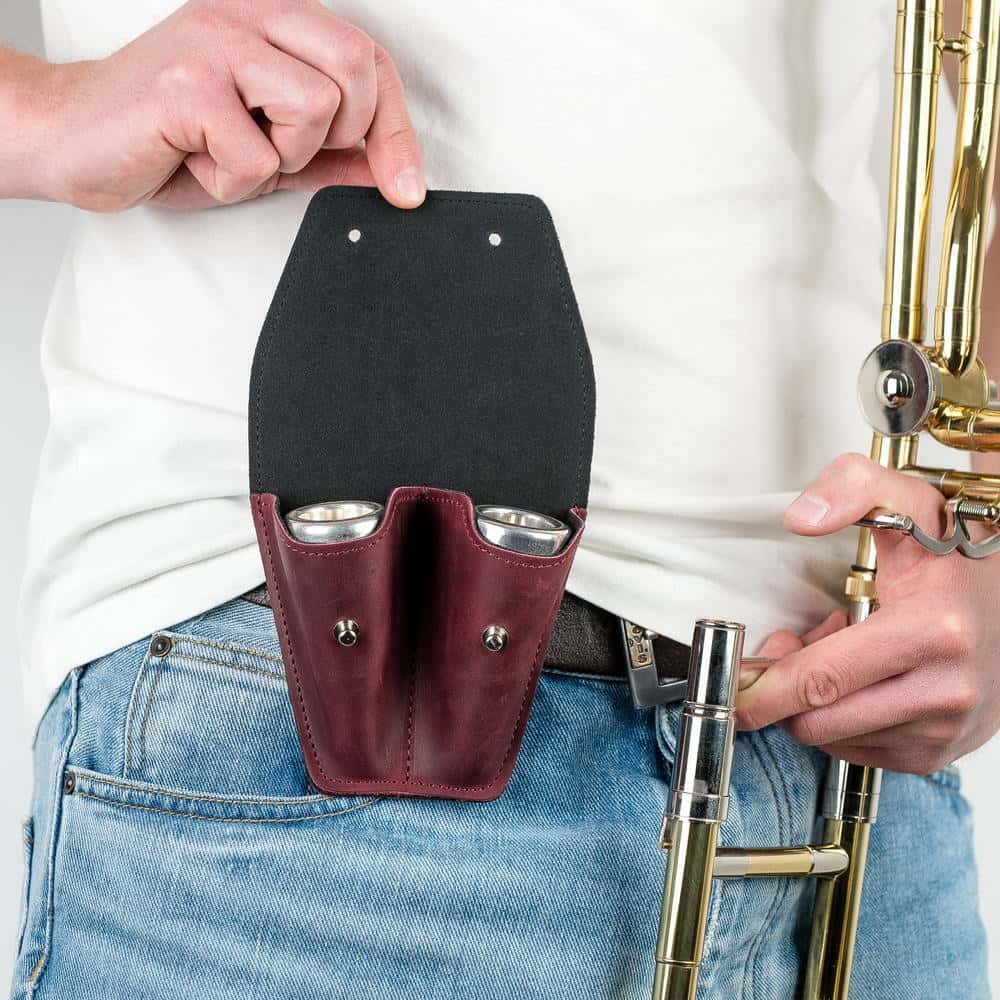 Double Trombone/Euphonium Mouthpiece Pouch | Crazy Horse Leather