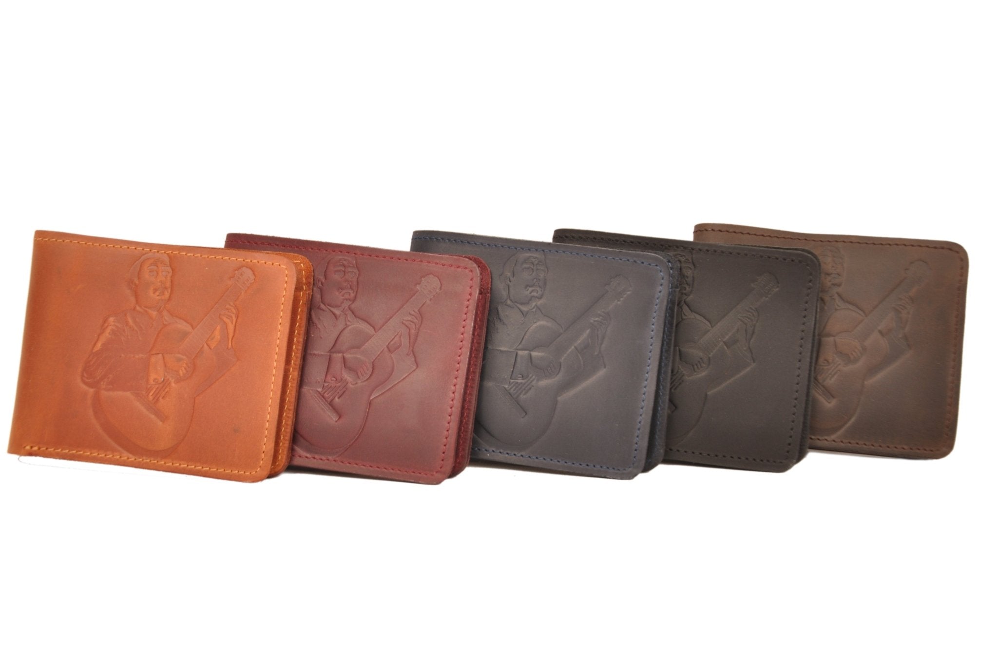Leather Wallet with a Print of a Classical Guitarist