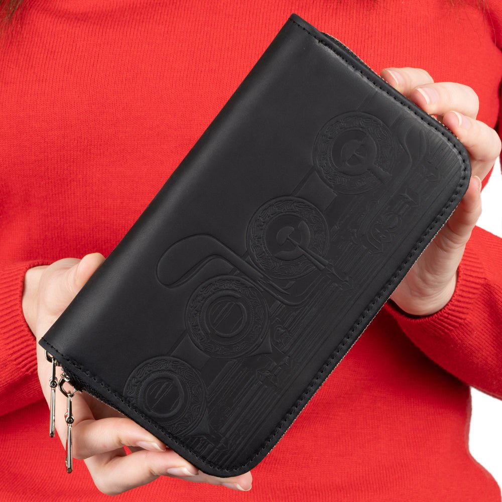 Leather Wallet with Flute Embossing