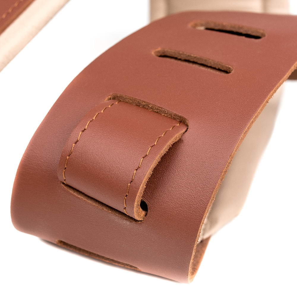 Padded Two-tone Guitar Strap | Genuine Leather