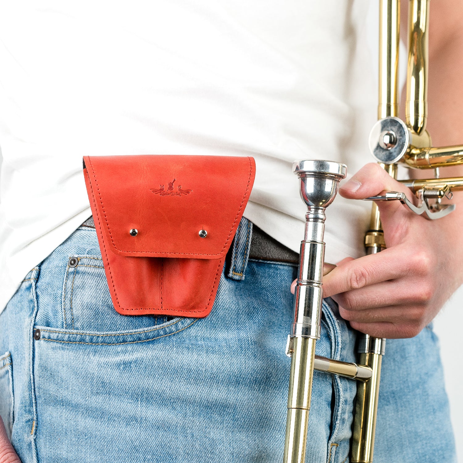 Double Trombone/Euphonium Mouthpiece Pouch | Crazy Horse Leather