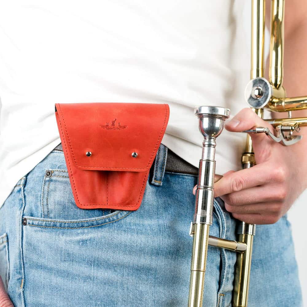 Double Trombone/Euphonium Mouthpiece Pouch | Crazy Horse Leather