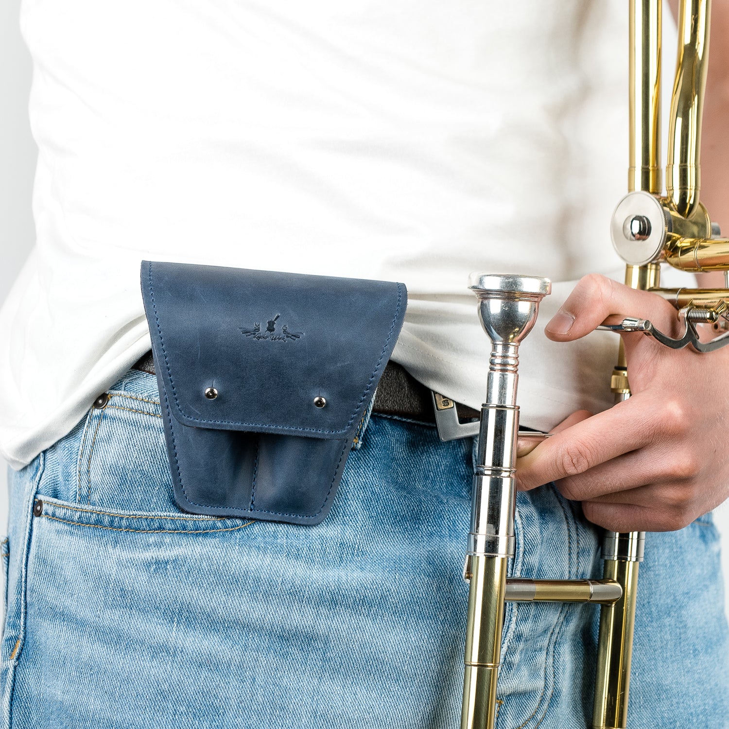 Double Trombone/Euphonium Mouthpiece Pouch | Crazy Horse Leather