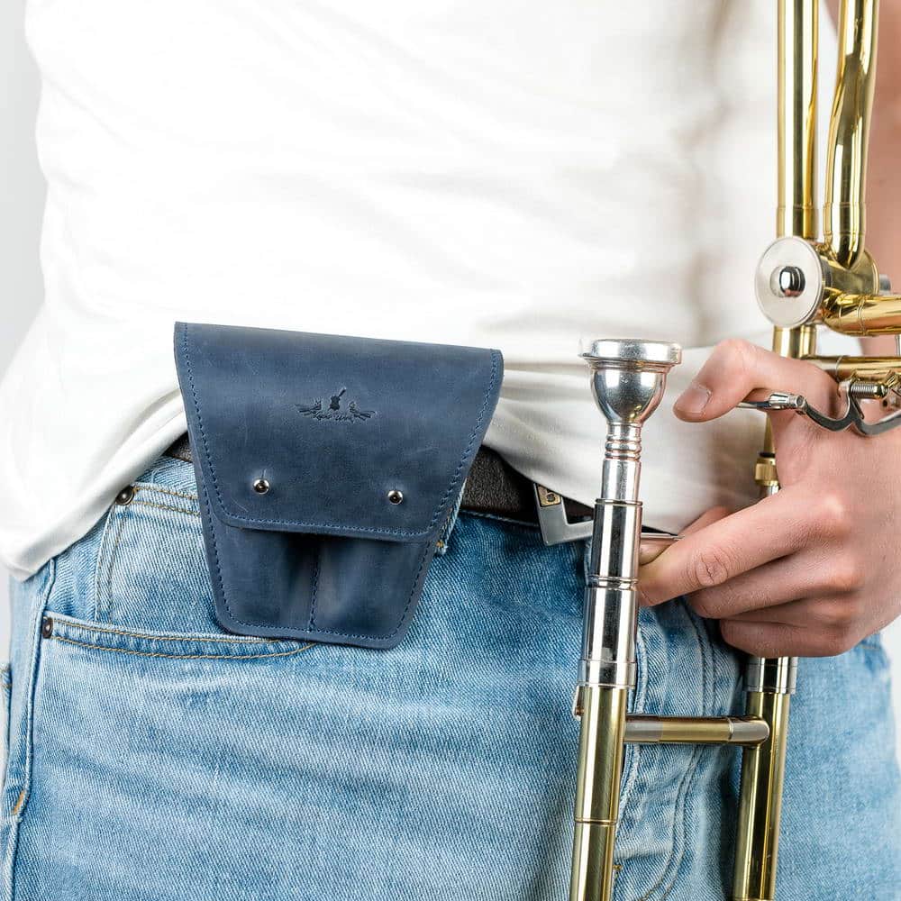 Double Trombone/Euphonium Mouthpiece Pouch | Crazy Horse Leather