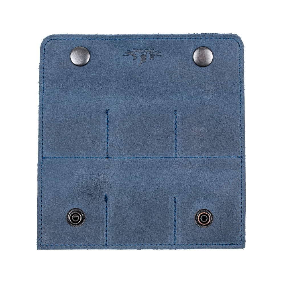 Open back dark blue pick case