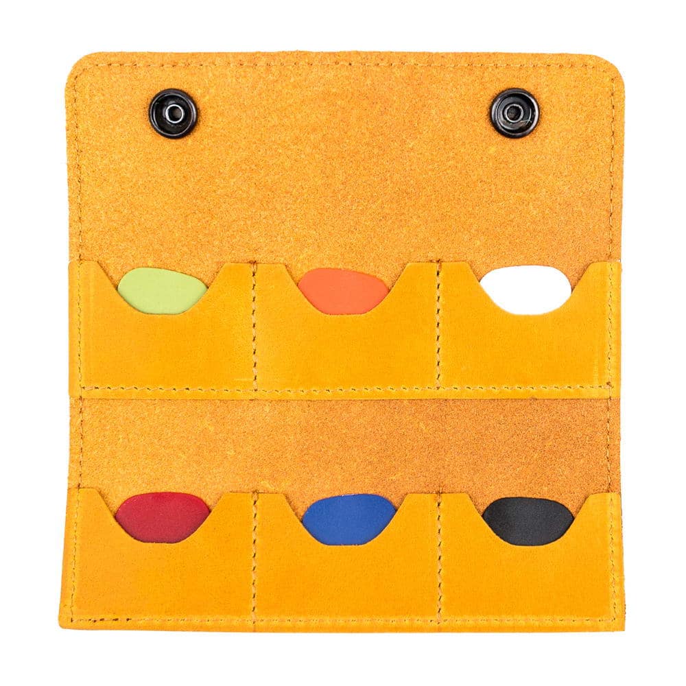 Open front yellow plectrum bag
