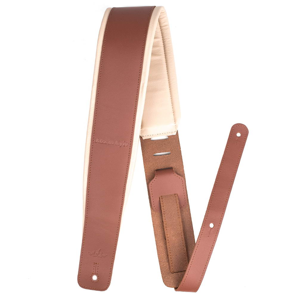 Padded Two-tone Guitar Strap | Genuine Leather