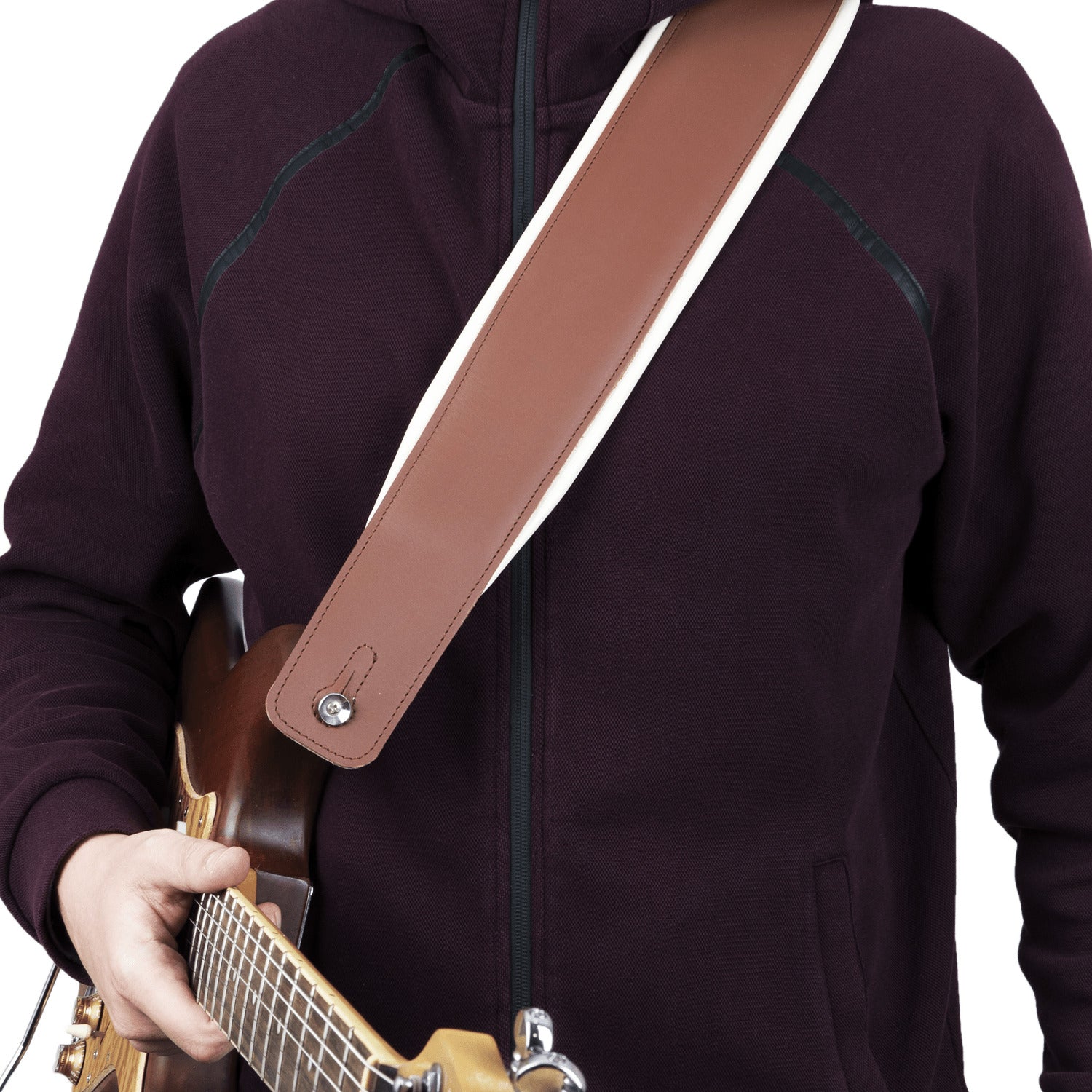 2-in-1 Guitar Set: Leather Strap & Pick Holder