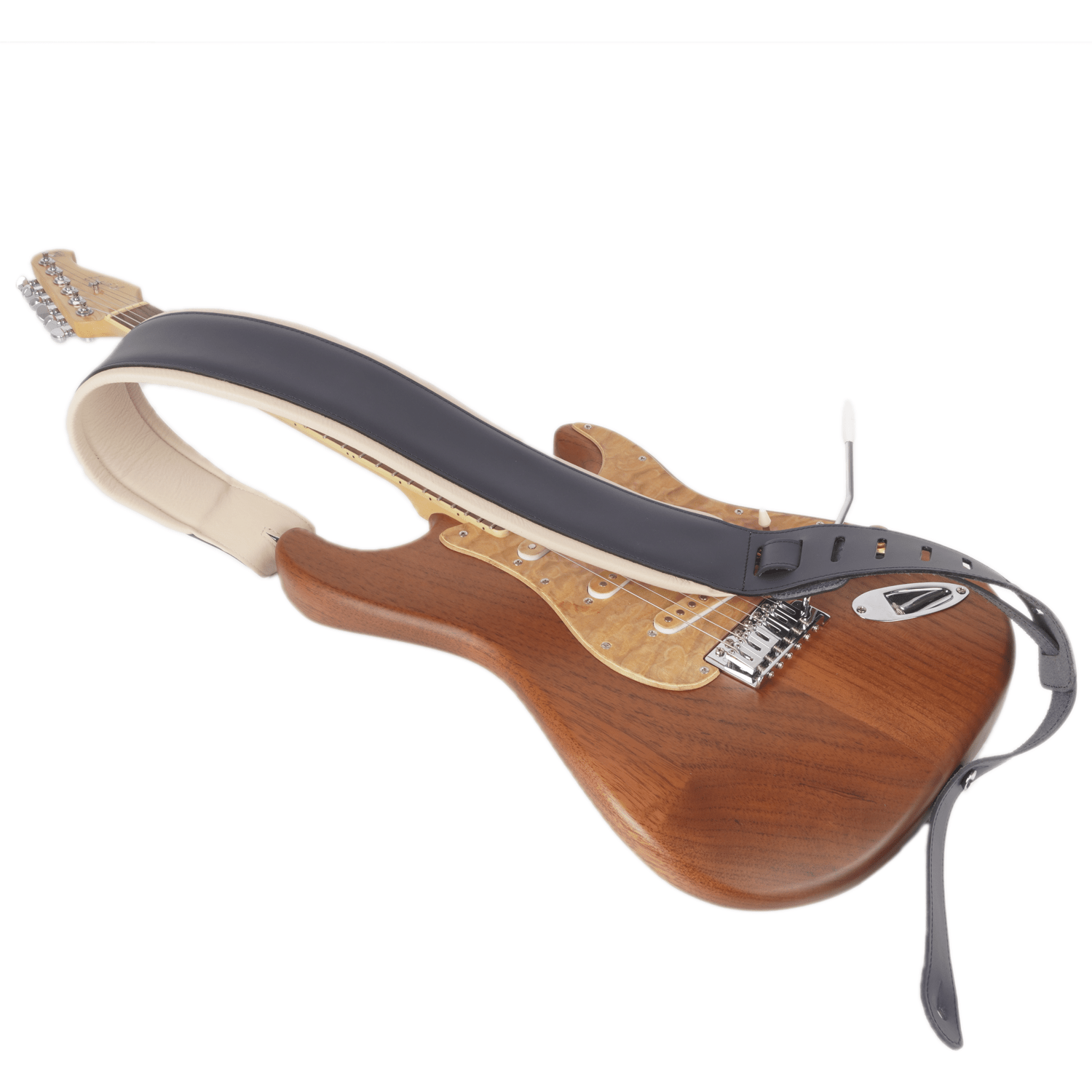 2-in-1 Guitar Set: Leather Strap & Pick Holder
