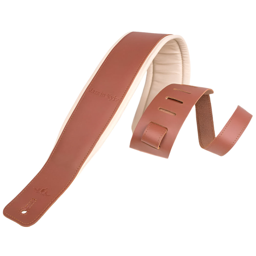 Padded Two-tone Guitar Strap | Genuine Leather