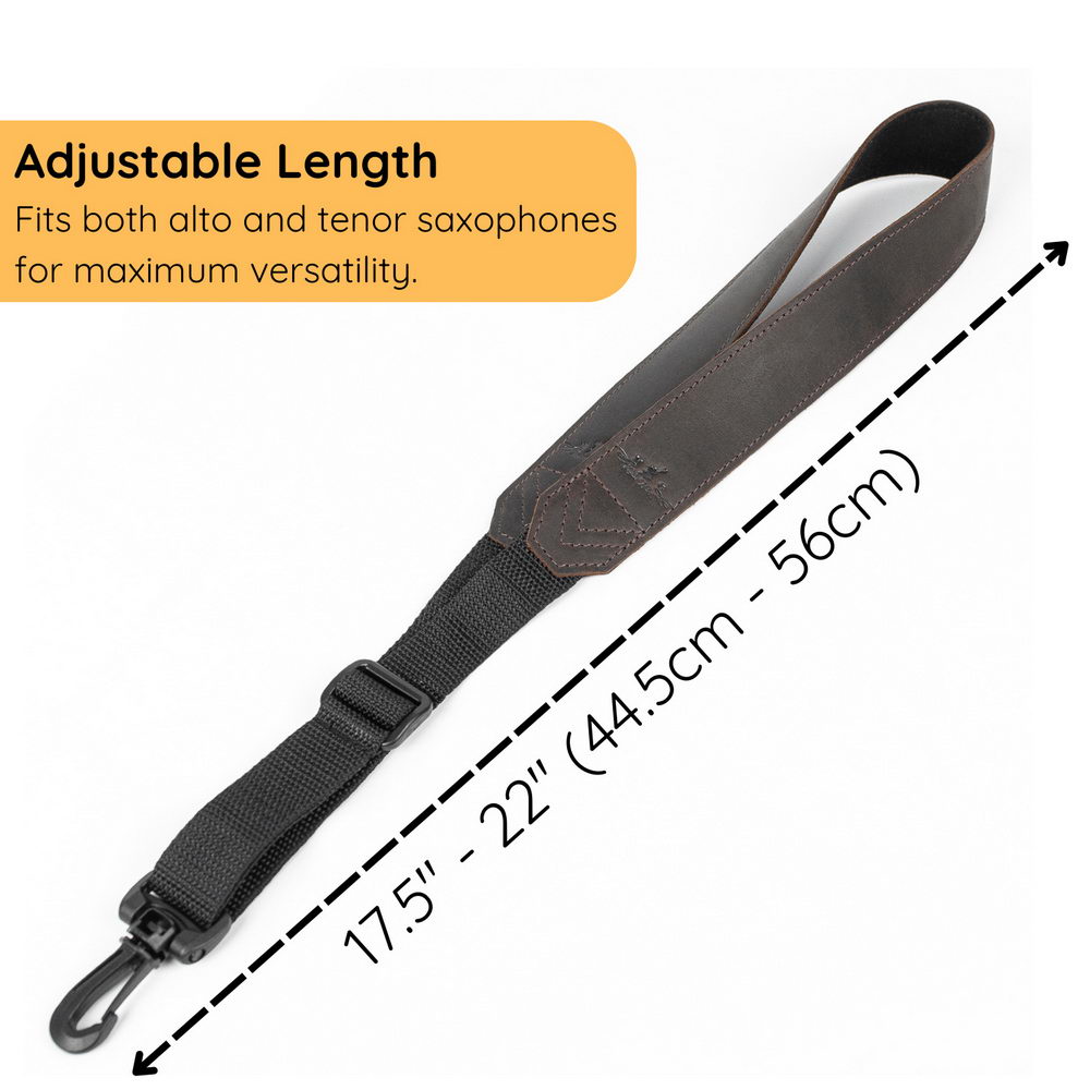 Alto, Tenor, and Soprano Saxophone Neck Strap | Crazy Horse Leather