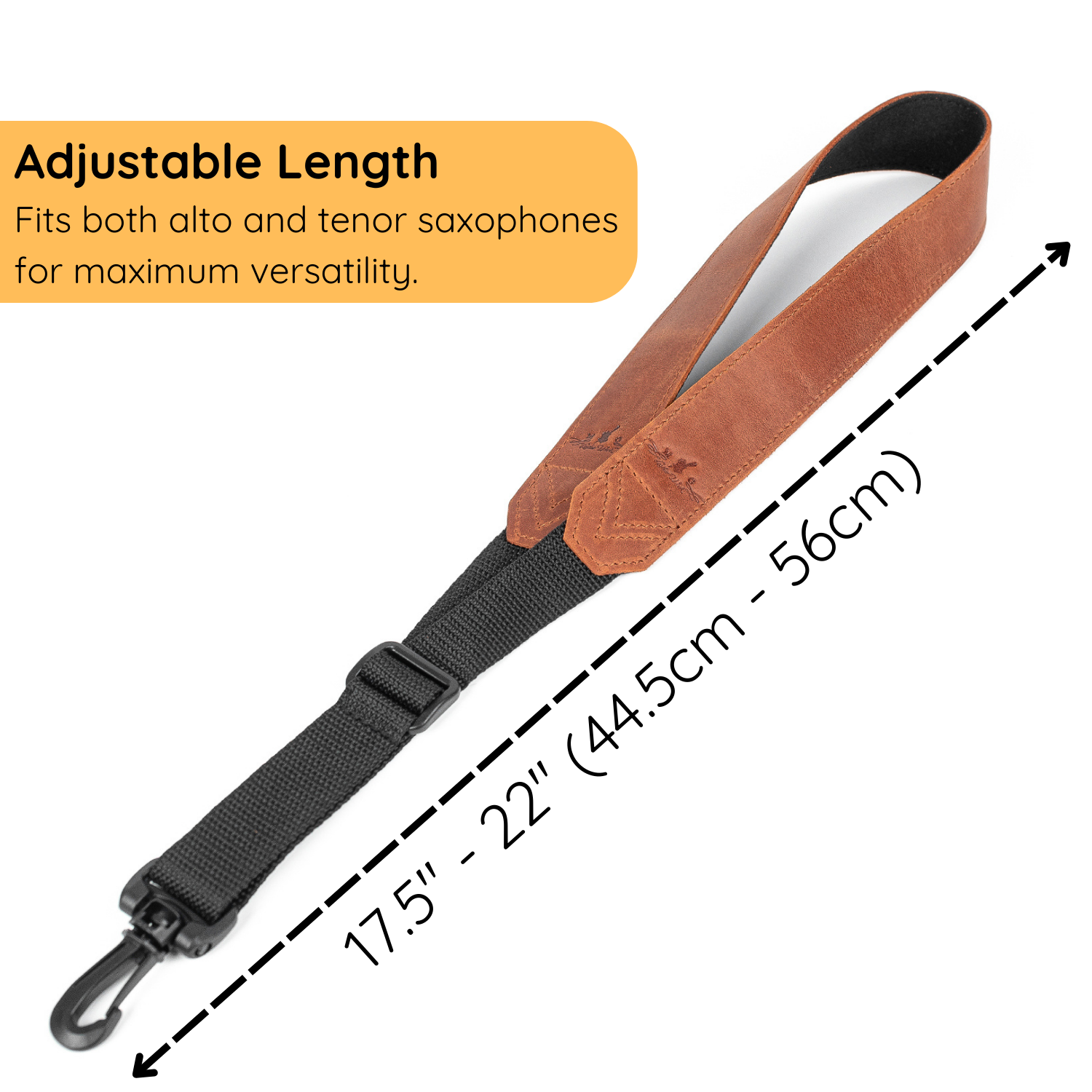 Set 3 in 1 Saxophone Neck Strap (Alto/Tenor/Soprano), Alto/Tenor Neck Pouch & Double Mouthpiece Pouch