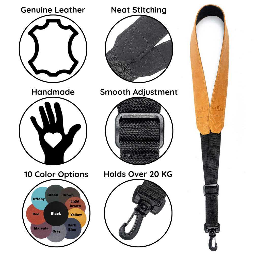Alto, Tenor, and Soprano Saxophone Neck Strap | Crazy Horse Leather