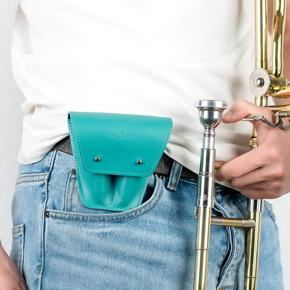 Double Trombone/Euphonium Mouthpiece Pouch | Crazy Horse Leather