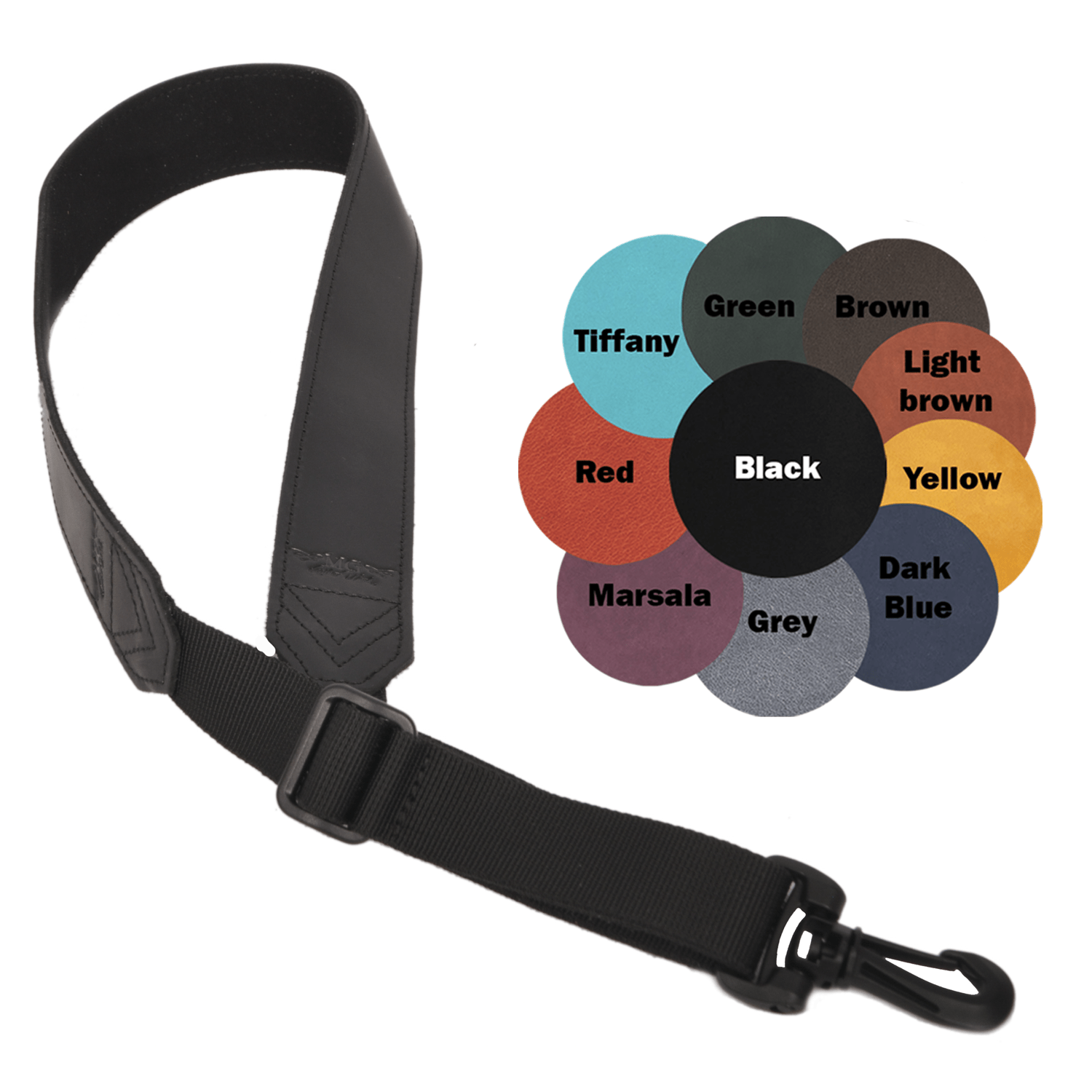 Set 2 in 1 Alto, Tenor, Soprano Saxophone Neck Strap and Double Mouthpiece Pouch