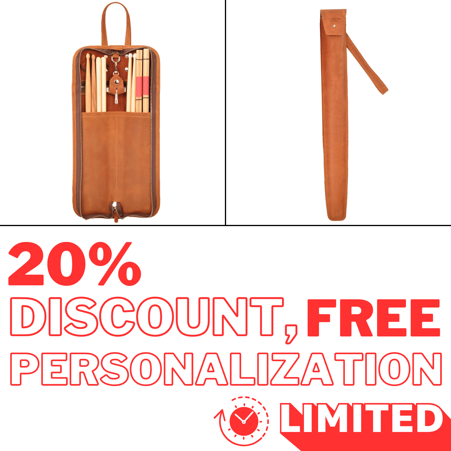 Set 2 in 1 Drumstick Bag and Drumstick Pouch