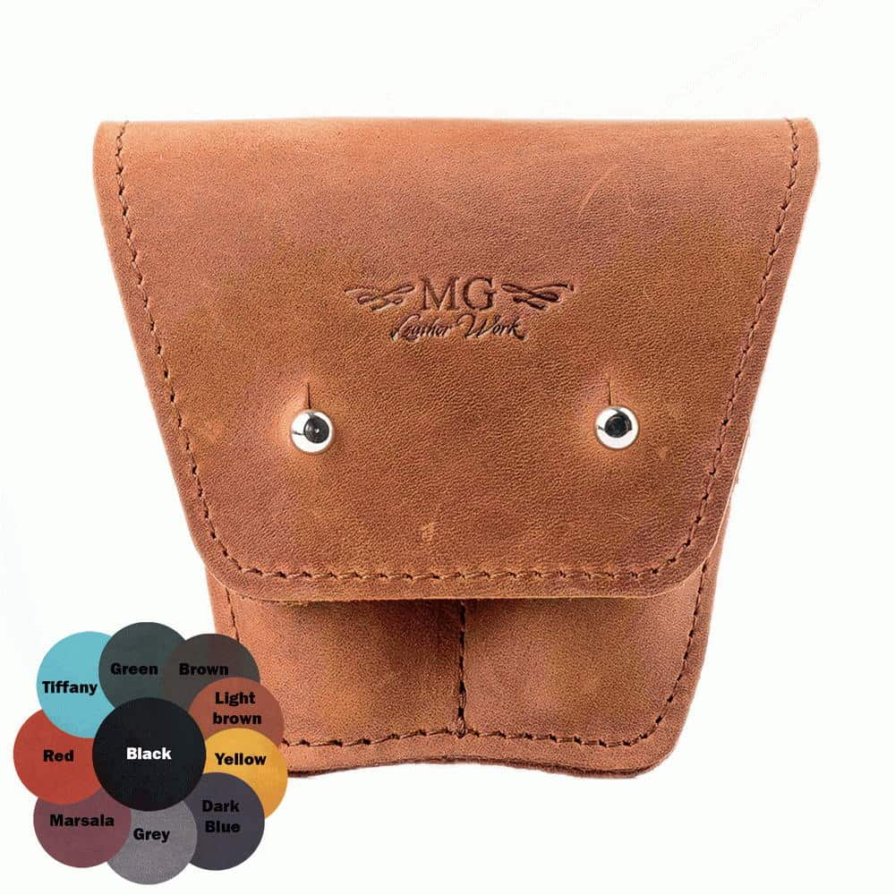 Double French Horn Mouthpiece Pouch | Crazy Horse Leather