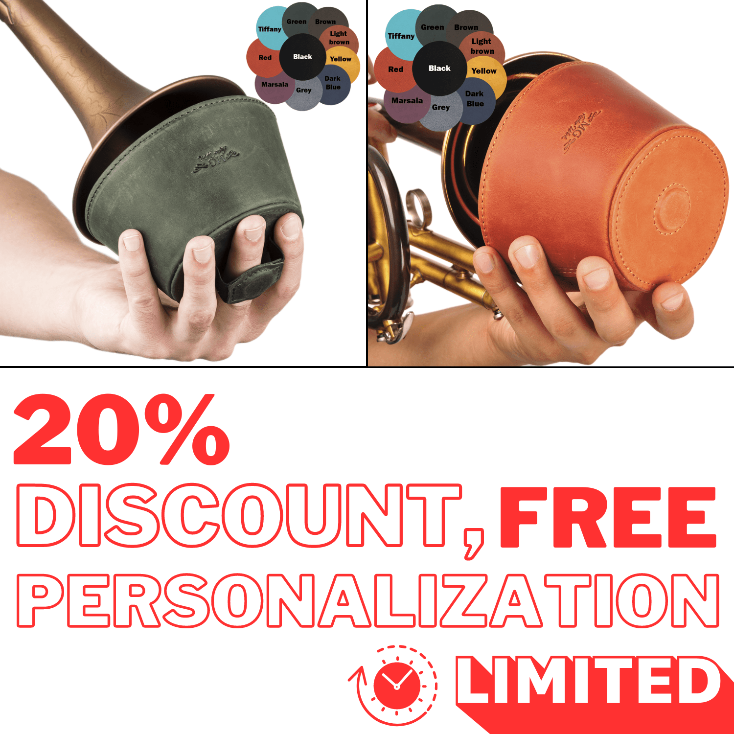 Set 2 in 1 Magnetic Leather Mutes
