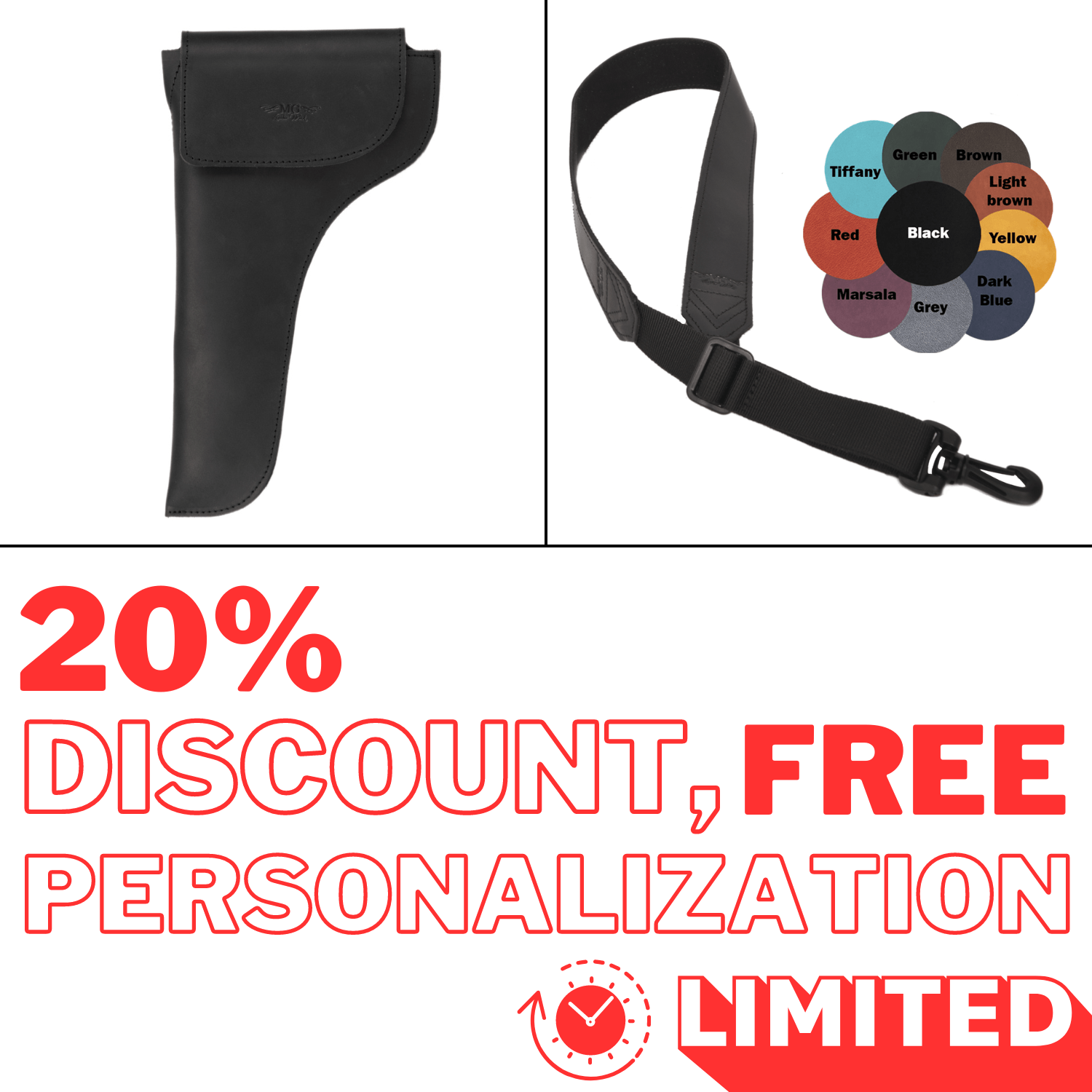 Set 2 in 1 Tenor Saxophone Neck Pouch and Tenor Saxophone Neck Strap