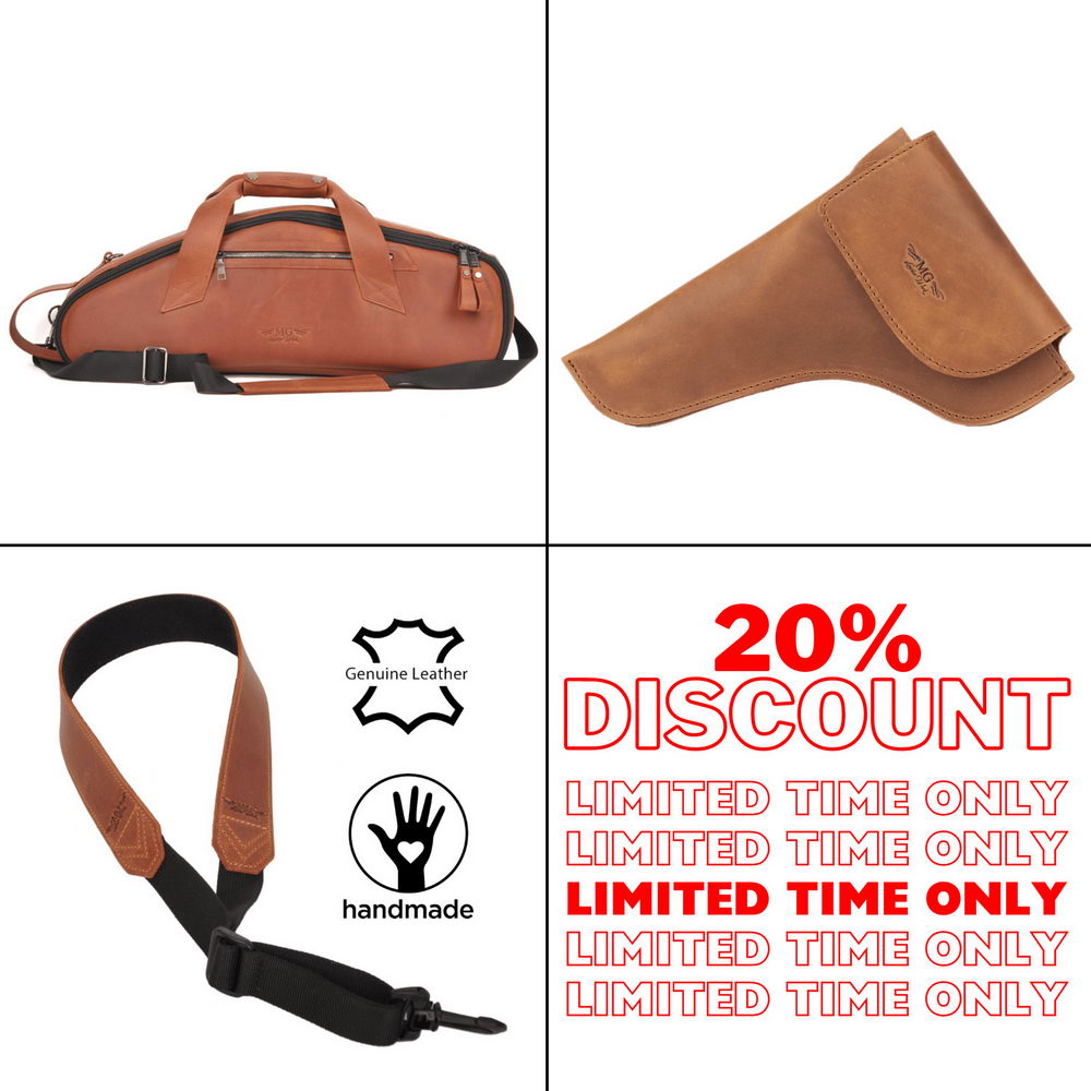 Set 3 in 1 Alto Saxophone Gig Bag, Saxophone Neck Pouch and Neck Strap