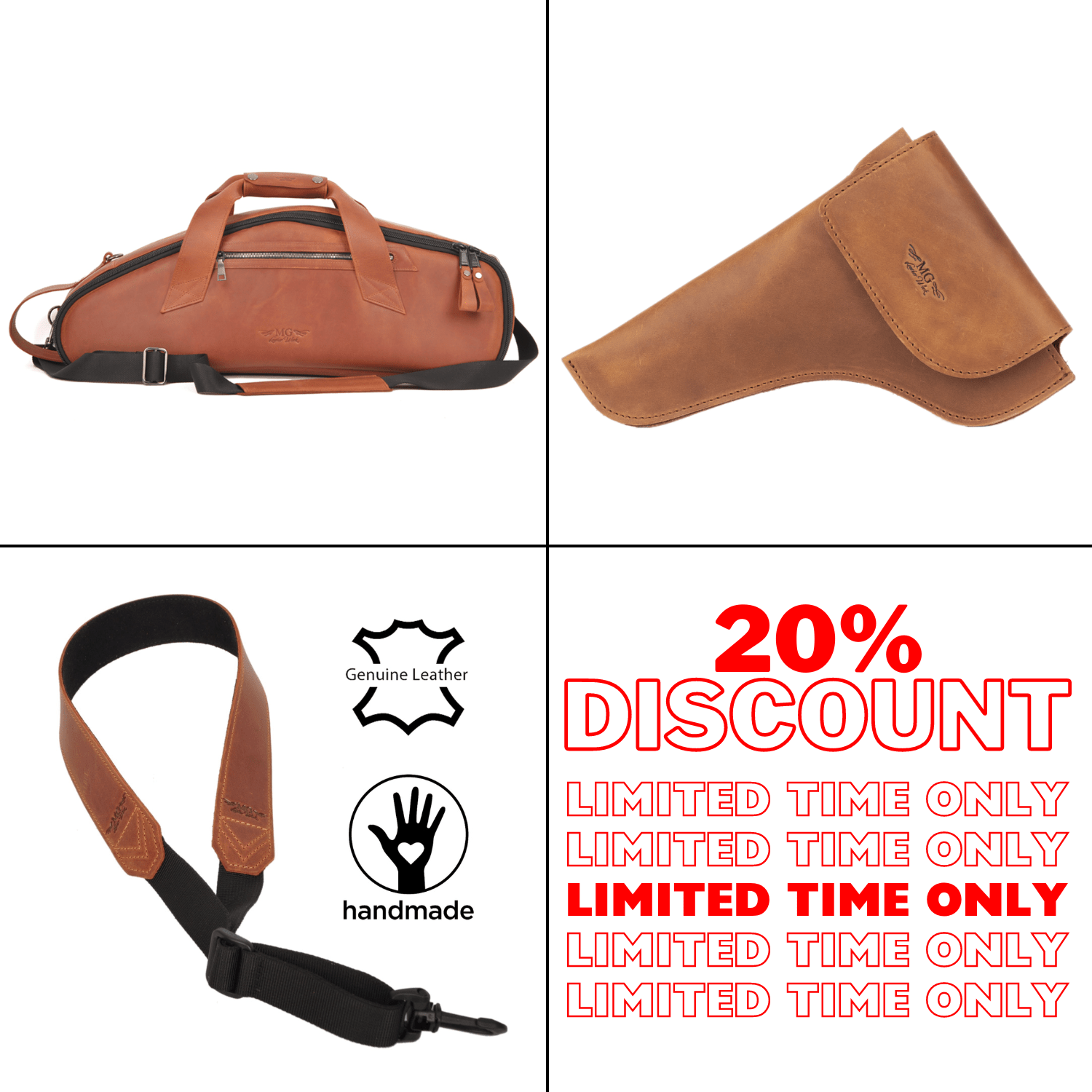 Set 3 in 1 Alto Saxophone Gig Bag, Saxophone Neck Pouch and Neck Strap