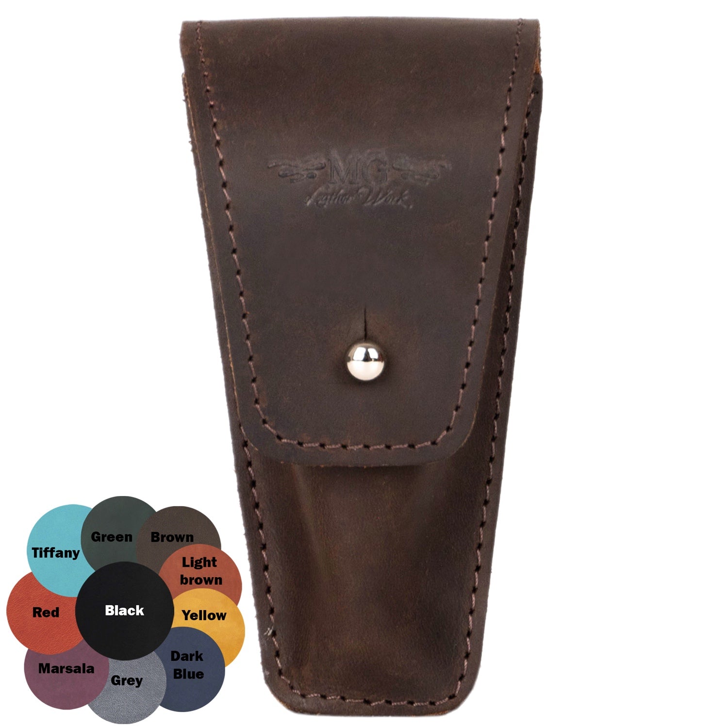 Single Trombone/Euphonium Mouthpiece Pouch Crazy Horse Leather