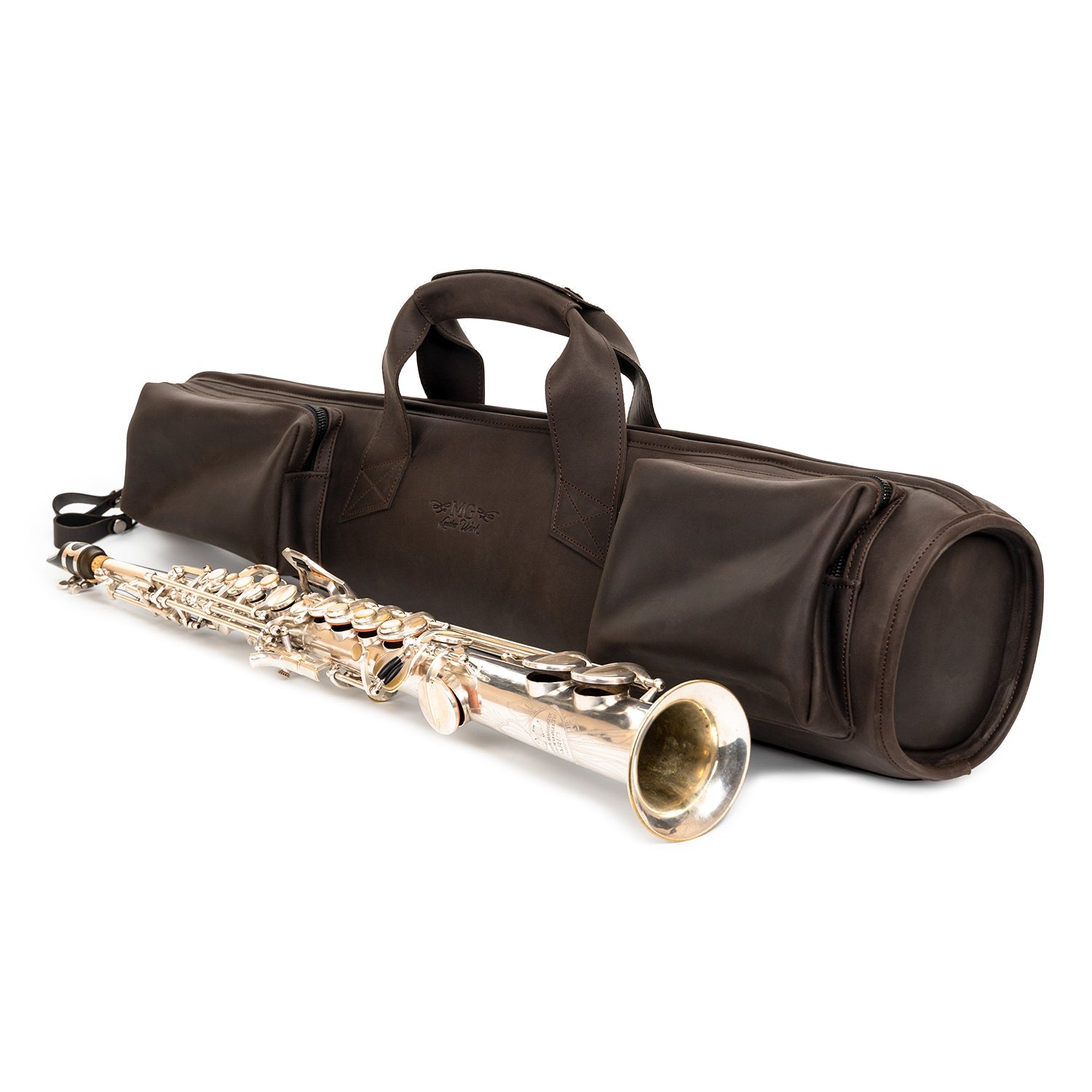 Straight Soprano Saxophone Gig Bag Crazy Horse Leather