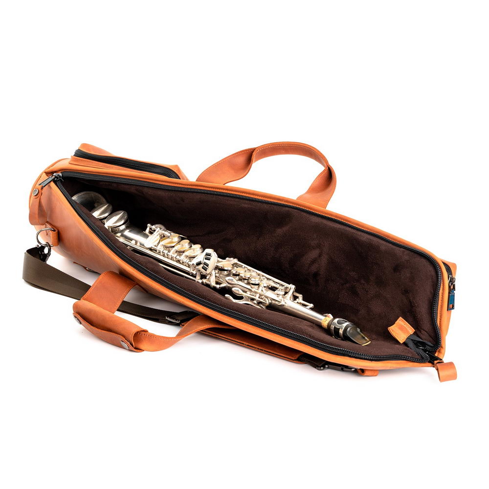 Straight Soprano Saxophone Gig Bag Crazy Horse Leather
