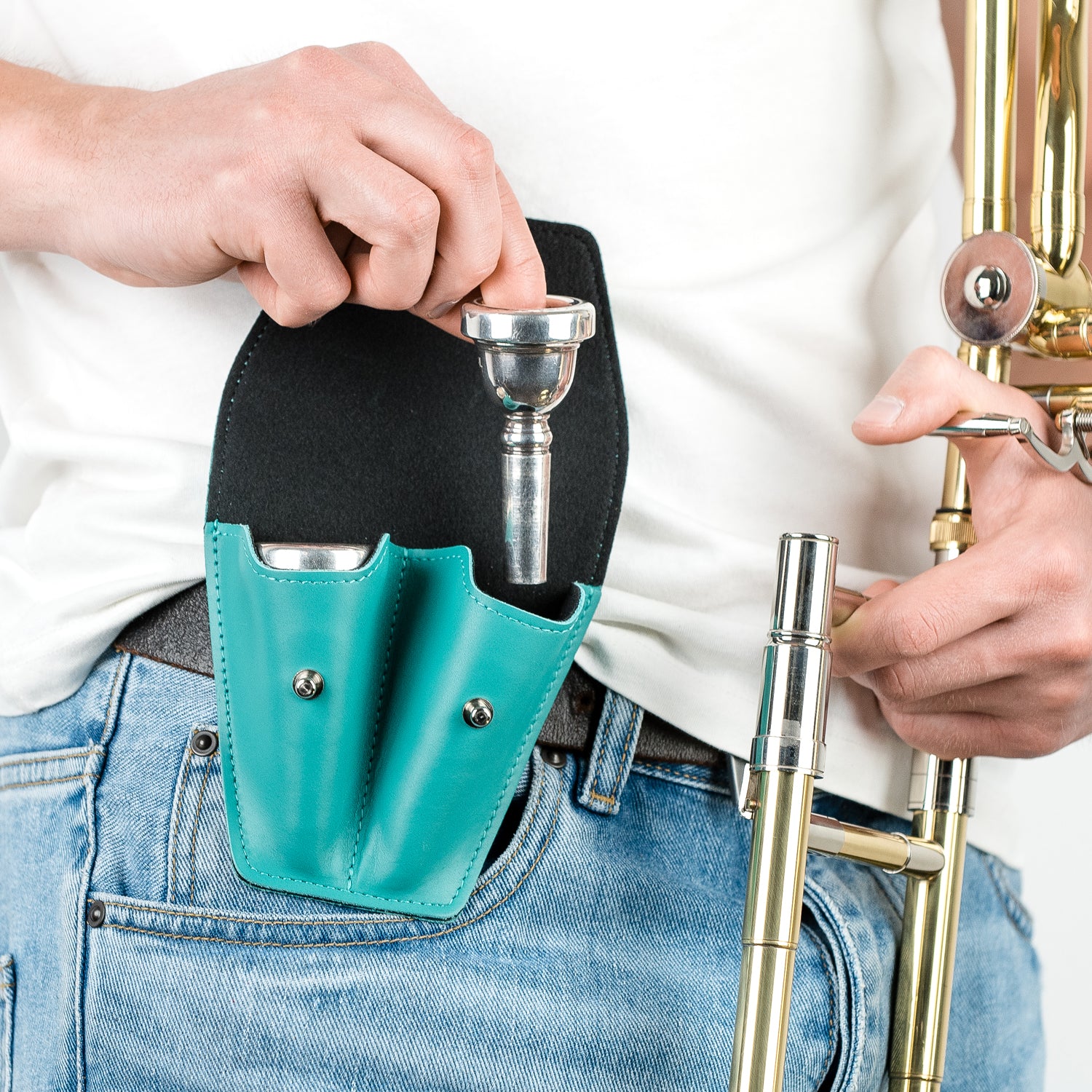 Double Trombone/Euphonium Mouthpiece Pouch | Crazy Horse Leather