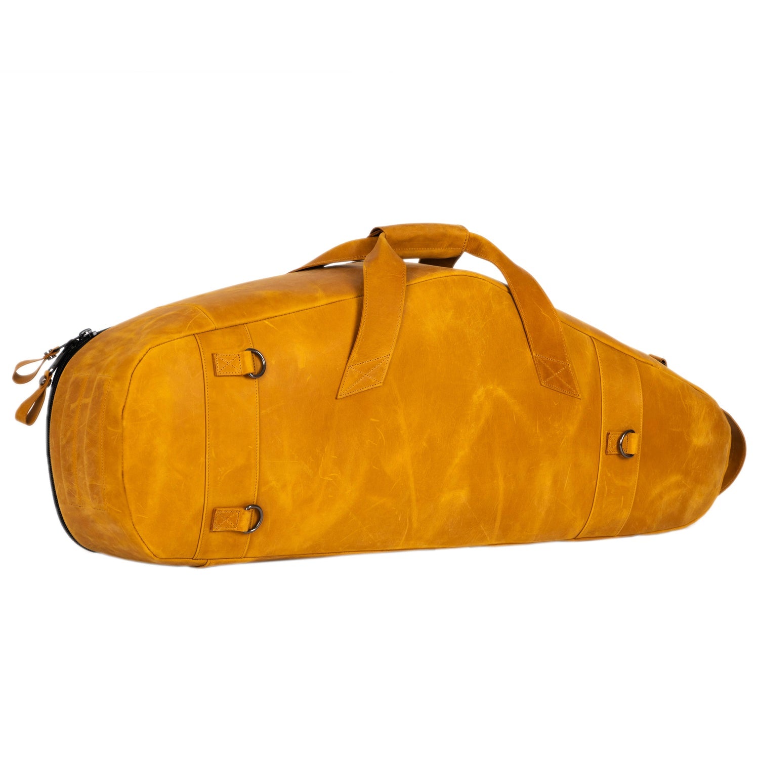 Left side view of theTenor Sax Bag, featuring reinforced side, horizontal carry handles, and three D-rings for strap attachment.