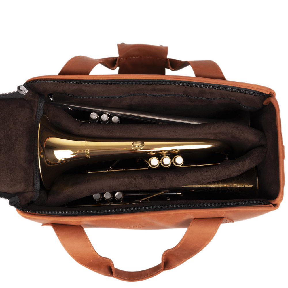 3-in-1 Trumpet Set: Double/Triple Gig Bag, Mouthpiece Pouch & Magnetic Leather Mute