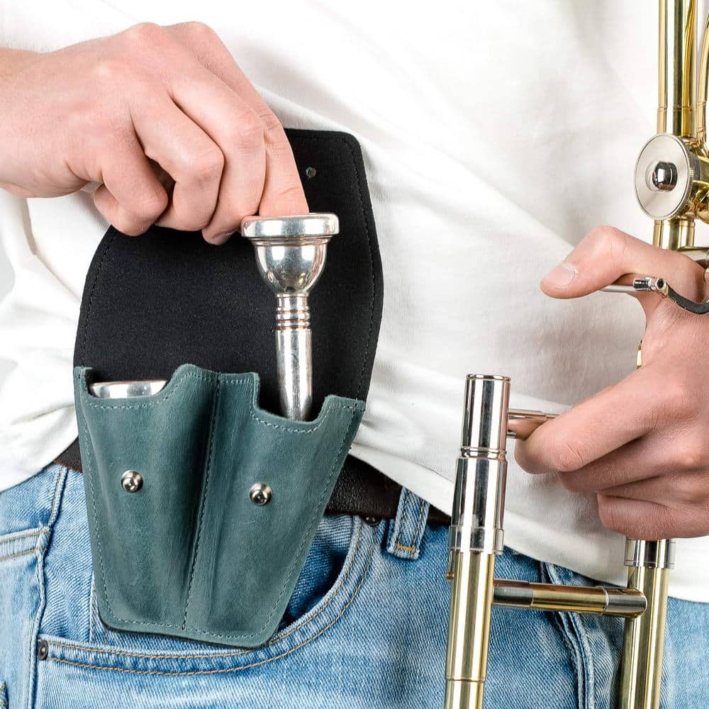 Double Trombone/Euphonium Mouthpiece Pouch | Crazy Horse Leather
