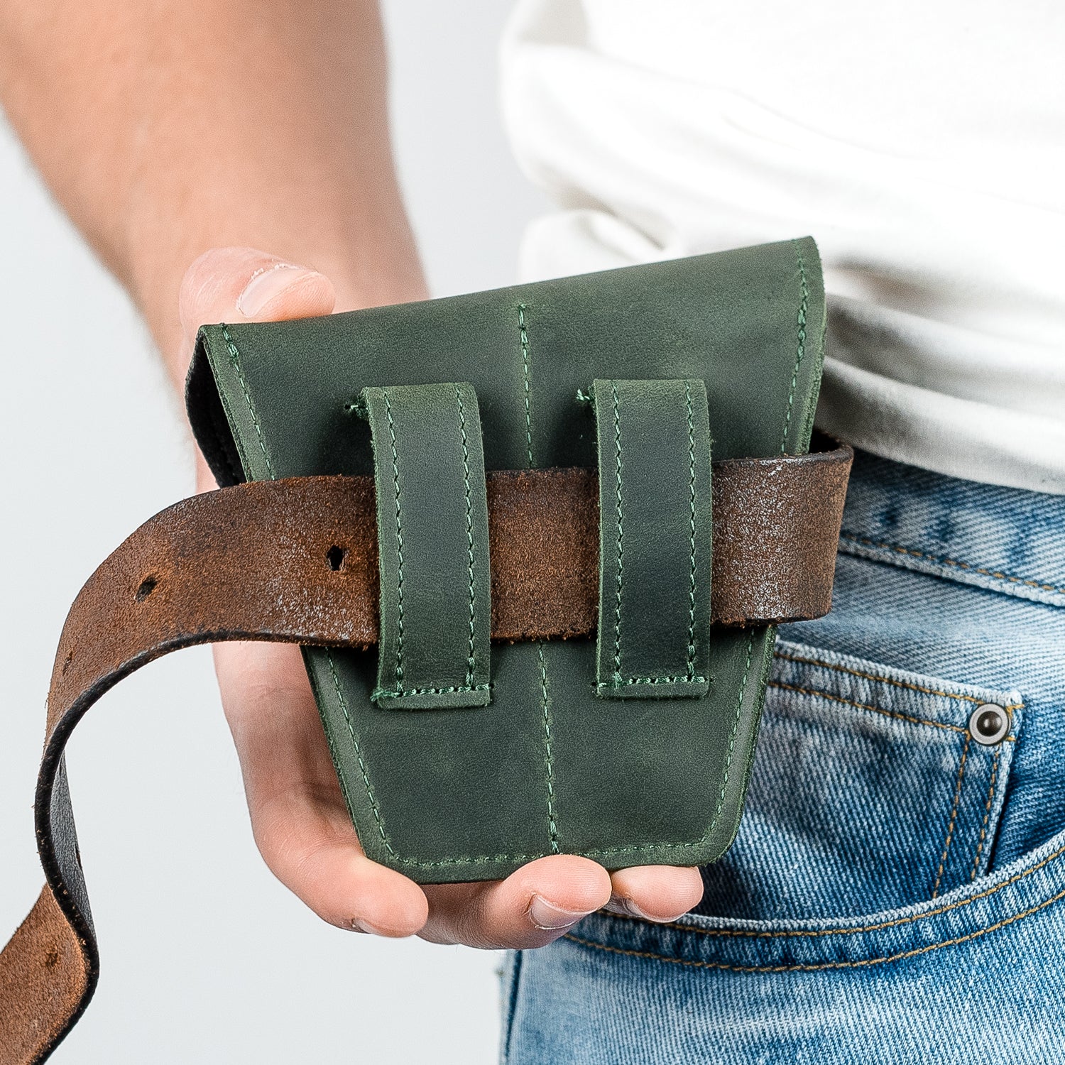 Double Trombone/Euphonium Mouthpiece Pouch | Crazy Horse Leather