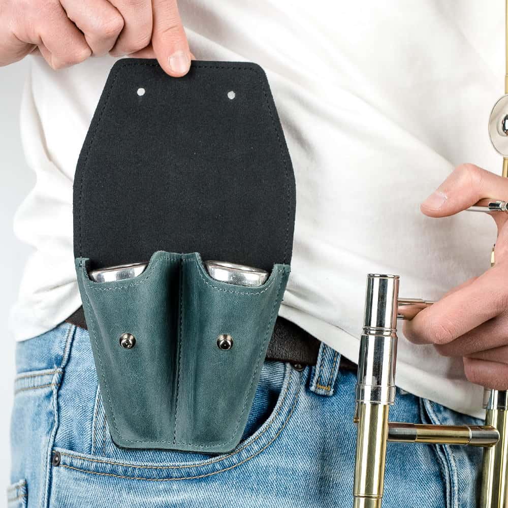 Double Trombone/Euphonium Mouthpiece Pouch | Crazy Horse Leather
