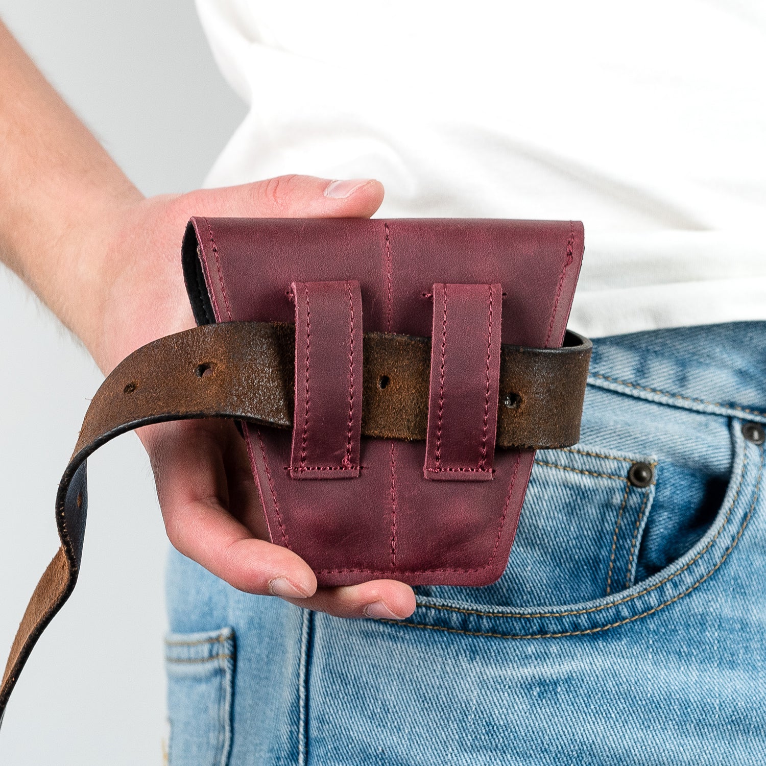 Double Trombone/Euphonium Mouthpiece Pouch | Crazy Horse Leather