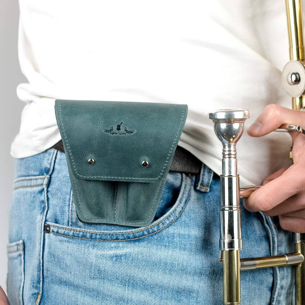 Double Trombone/Euphonium Mouthpiece Pouch | Crazy Horse Leather