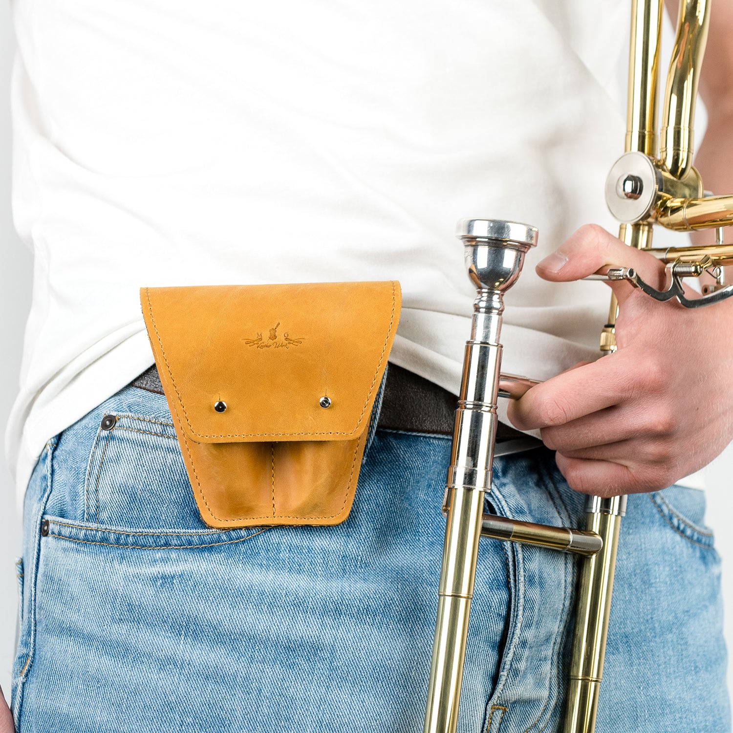 Double Trombone/Euphonium Mouthpiece Pouch | Crazy Horse Leather