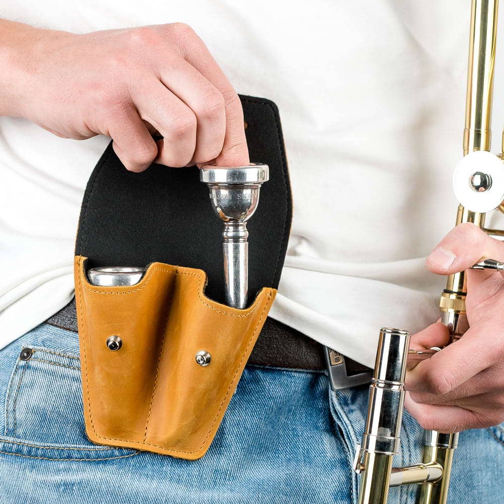 Double Trombone/Euphonium Mouthpiece Pouch | Crazy Horse Leather