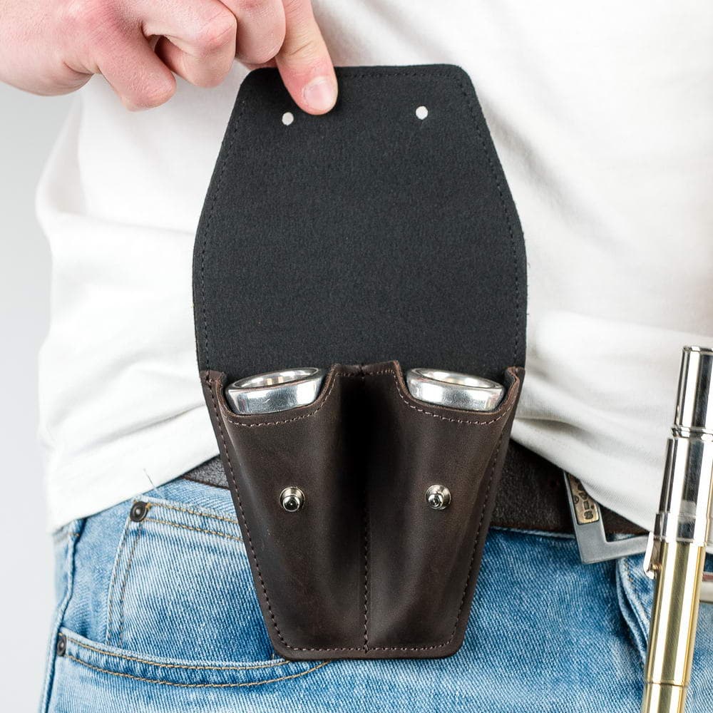 Double Trombone/Euphonium Mouthpiece Pouch | Crazy Horse Leather