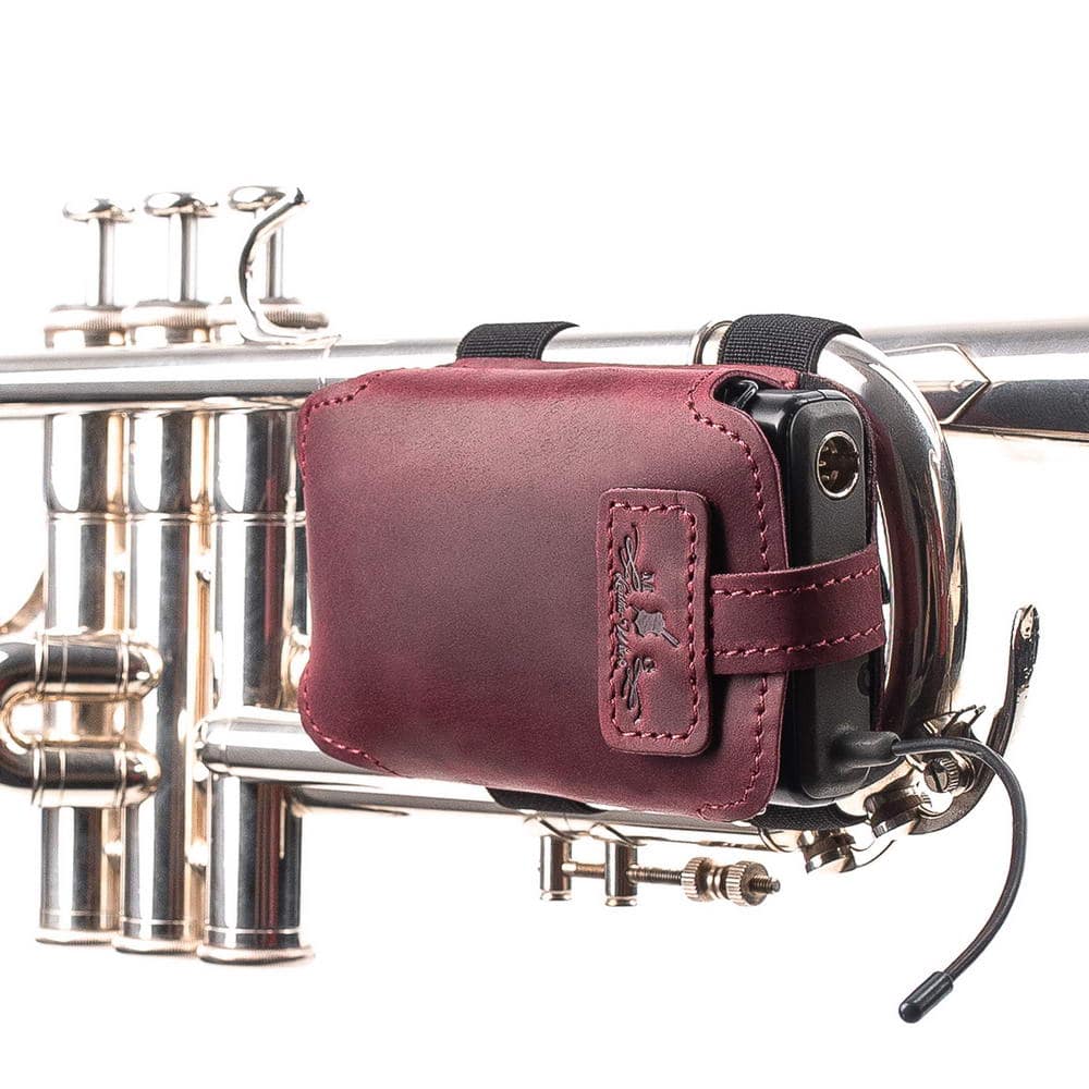 trumpet microphone pouch for transmitter marsala
