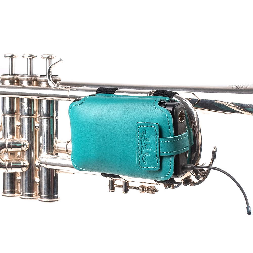 trumpet microphone pouch leather mounted tiffany front View