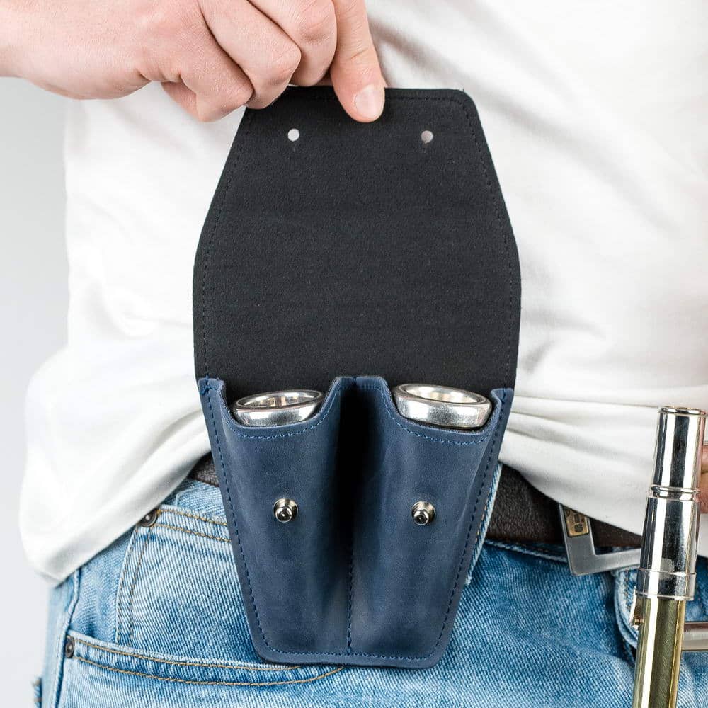 Double Trombone/Euphonium Mouthpiece Pouch | Crazy Horse Leather