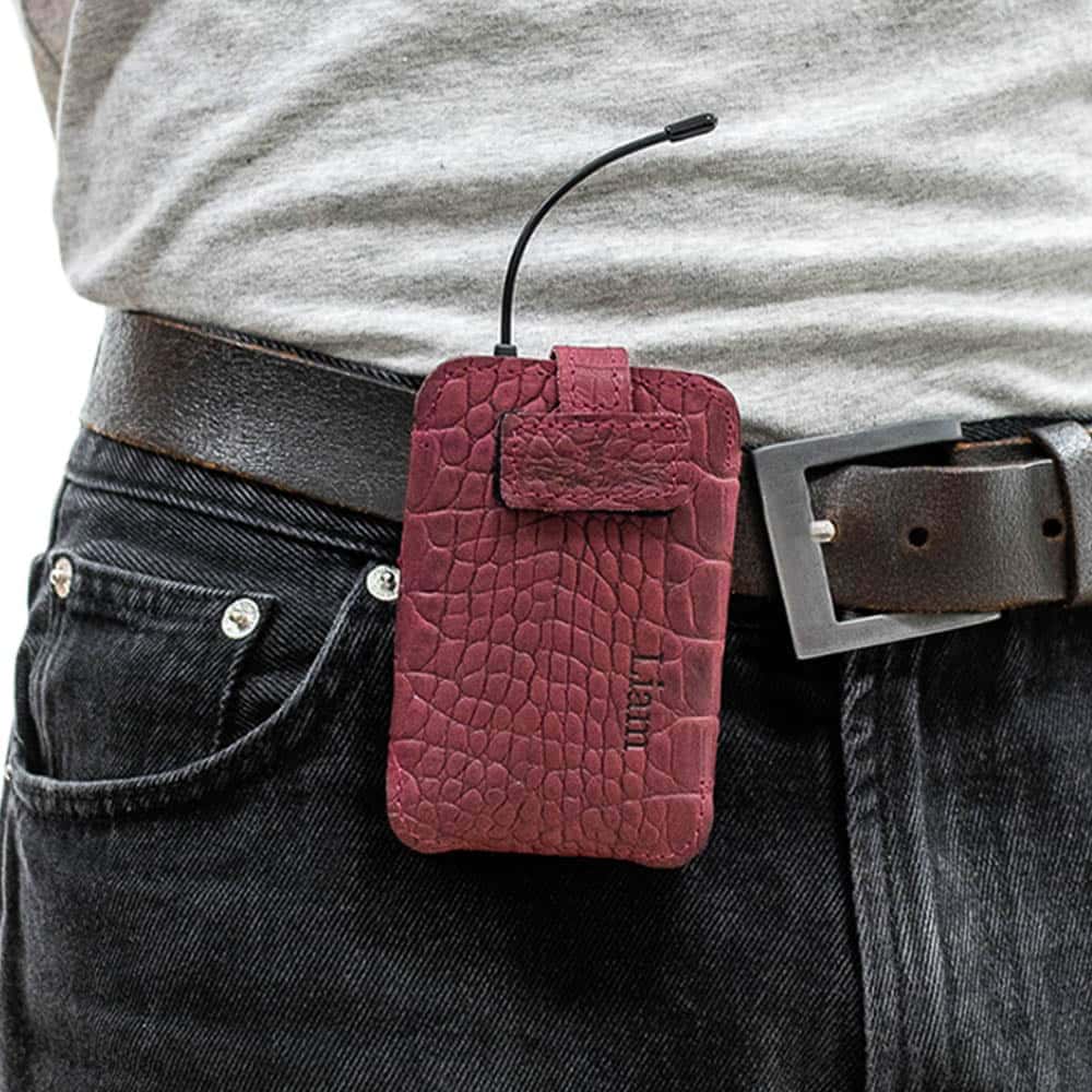 Wireless Bodypack Transmitter Pouch | Reptile Leather