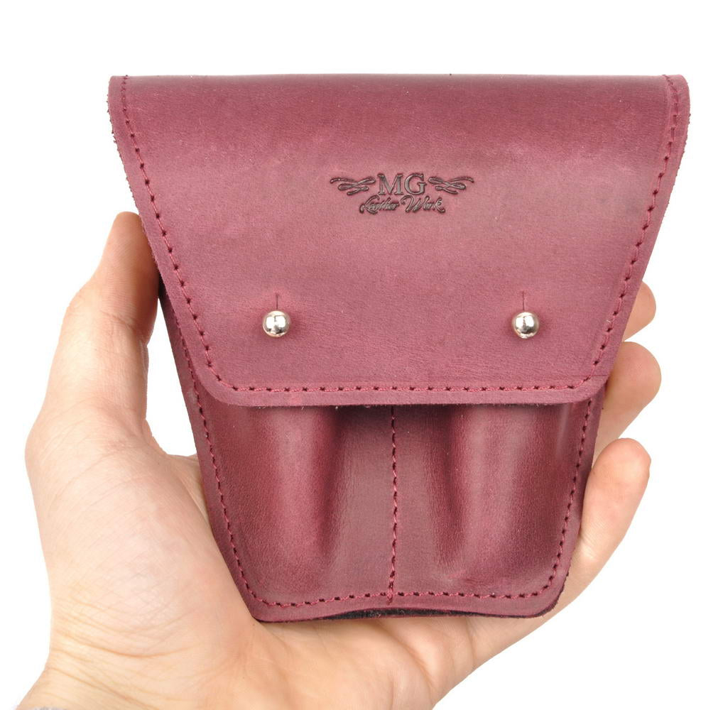 Set 2 in 1 Trombone Leather Magnetic Mute and Double Mouthpiece Pouch