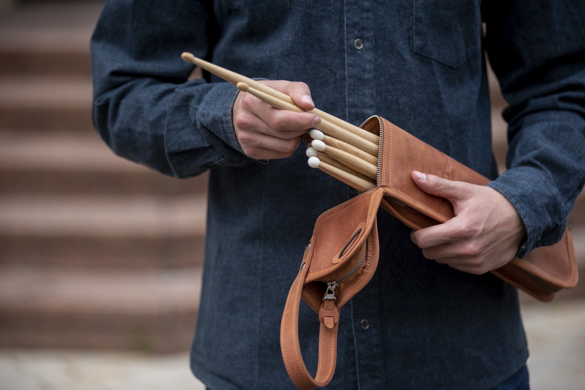 Discover Premium Leather Drumstick Bags at MG Leather Work - MGLeatherWork