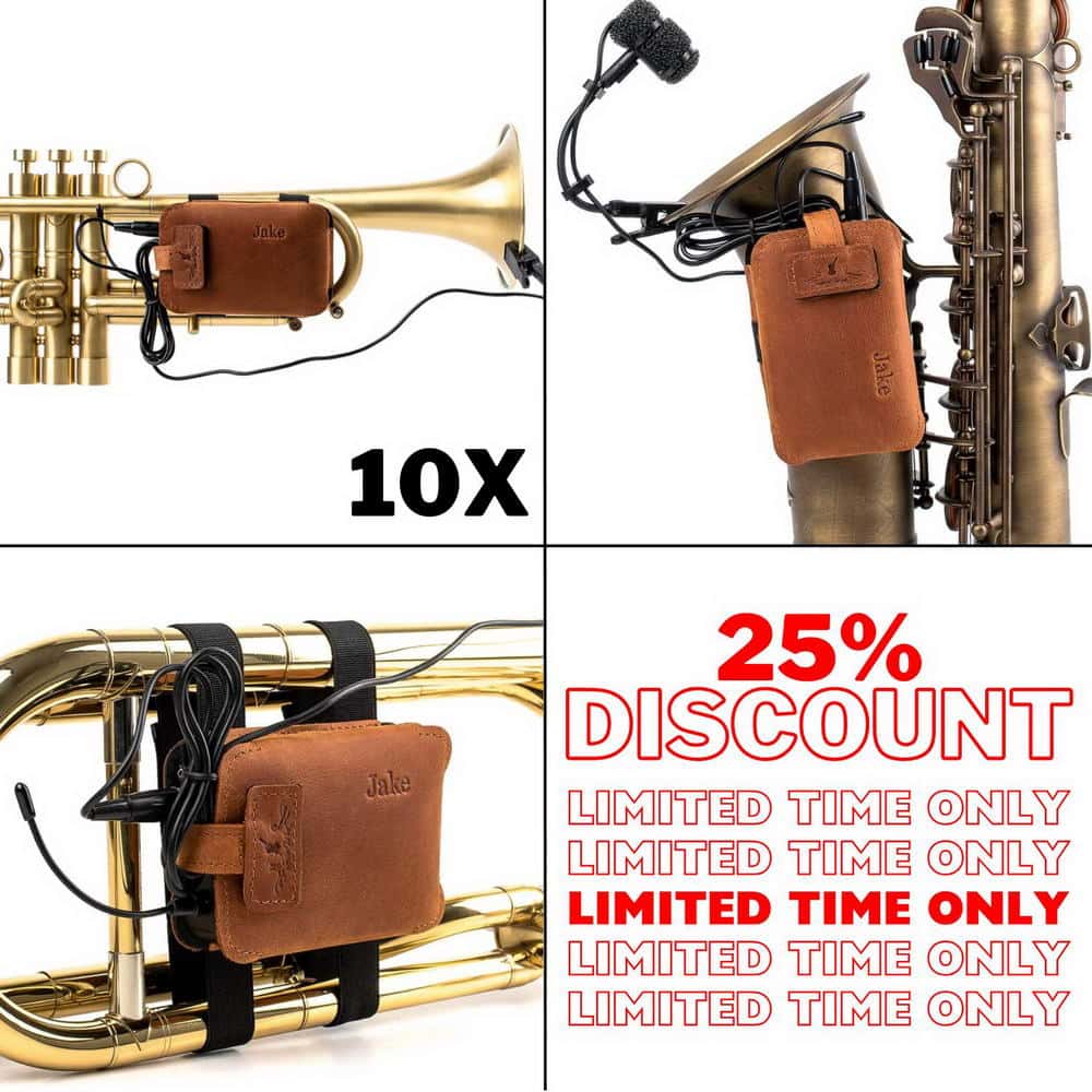 10-in-1 Wireless Microphone Transmitter Pouch Set for Brass and Saxophones