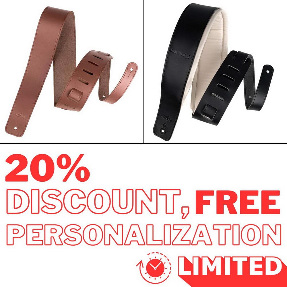 2-in-1 Guitar Set: Classic Strap & Padded Two-tone Strap